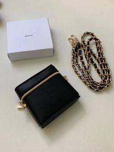 Bolso de cadena negro de diseñador Mini bolso de cambio Bolso de lápiz labial con embalaje
