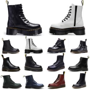 Botas de diseñador Botas cortas Martens Dr Martins Diseñador Hombres Mujeres Marten Botas de nieve de invierno de cuero alto Zapatos de tobillo inferiores Botas blancas negras tamaño 36-45