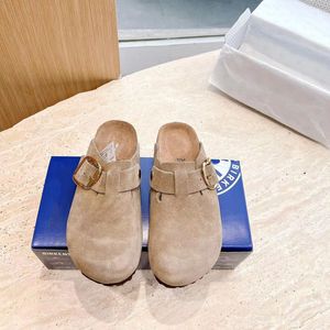 Diseñador Boston Sandals Slides Tobas de alto calidad Mujeres Mujeres de cuero genuino Slides de cuero de moda Slippers de playa Flip Flip Tamaño 35-45 Birken's Zapatos