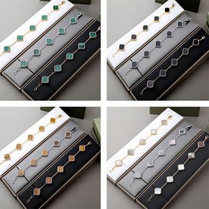 Designer chaîne de boutons de manchette vcarl série bracelet quatre cleef trèfle mode bijoux en argent sterling pour les femmes nacre pierre or bracelet laccessory vcarl80900
