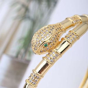 Bracelet de créateur bijoux bracelet en or bracelet de luxe carte maison plein ciel étoile nouvelle mode serpent aux yeux verts dorés
