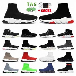 Zapatos casuales de marca de diseñador Triple Negro Blanco 1.0 Rojo Beige Zapatillas deportivas casuales Calcetines Zapatillas de deporte Hombres Mujeres Botas de punto Botines Botines Speed Trainer Zapato de plataforma