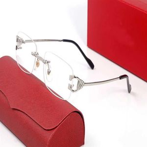 Brand de créateur Luxury Carti Sunglasses Frames Fashion Men Men Gold Rimless Eyeglasses For Man Anti Reflective Sunglass Metal Silver FR294F