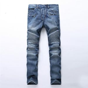 Marca de diseñador para hombre Jeans pasta manual alas doradas de cristal negro robin jeans para hombre moda crimen cremallera pants2435