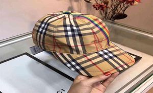 Designer Burbberies Ball CPAS New England Plaid Rainbow Men039 Women039s Universal Baseball Cap Plaid Poldal Four Saison 2363469