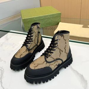 Botas de tobillo de lona de diseñador Mocasines con cordones Bota Hombres Mujeres Media bota beige Zapatos de mujer clásicos Botas de nieve para otoño de invierno Bota de nailon 1.25 03