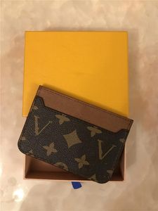 Titular de la tarjeta de diseñador Monedero Estuche corto Monedero Bolsa de calidad Monederos para mujer Monederos para hombre Llavero para hombre Monedero de crédito Embrague Mini bolso Lona marrón