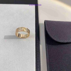Designer carter rings for women and men Hot selling three row diamond starry couple ring with gold plating fashionable personalized index With Original Box