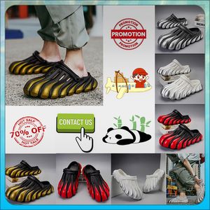 Designer Casual Platform Half Pack Pantoufles Sliders d'été Hommes Femmes Graffiti Bone White Slides Sandales Anti Slip Wear Memory Soft Thick Coussin Slipper