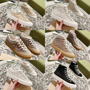 Diseñador de zapatos casuales Hombres MAXI High Top Sneaker Suede Trim Sneakers Canvas Low Heel Mujer Zapatillas de goma con caja