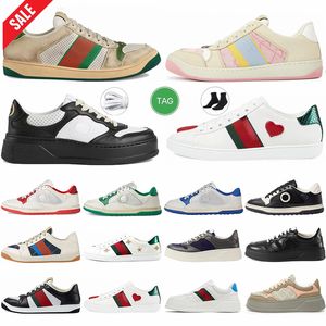 Chaussures décontractées de créateur vintage mac80 Ace Sneakers en relief en relief à rayures Chunky Plateforme Sole en cuir Trainers pour hommes pour hommes Chaussure de chaussures de luxe pour femmes