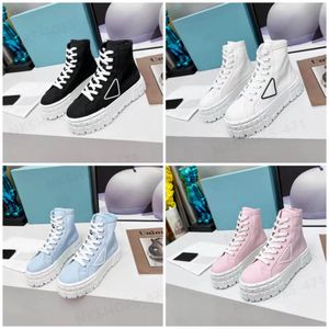 Designer Casual Chaussures Femmes Nylon Roue Baskets Gabardine Classique Toile Marque Femmes Styliste Baskets Mode Semelle Épaisse Couleur Unie Hauteur Boosting Chaussures