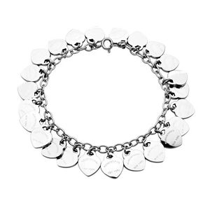 Chaîne Bracelet Bracelet Luxury Multiples bracelets de cœur pour les femmes en acier inoxydable Couple de brins Chaîne à la main Bijoux Cadeaux Accessoires en gros
