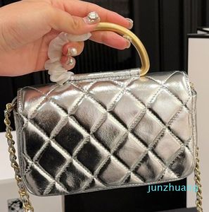 Diseñador: bolso cruzado clásico, mini bolso de mano con patrón de diamantes de lujo, bolso de hombro acolchado, bolso con solapa rosa de cuero de moda