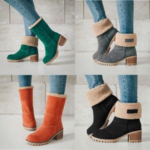 Botas de invierno de nieve clásicas de diseñador para hombre, botas de gamuza de felpa, negro, gris, naranja, botas para hombre, zapatillas deportivas para deportes al aire libre