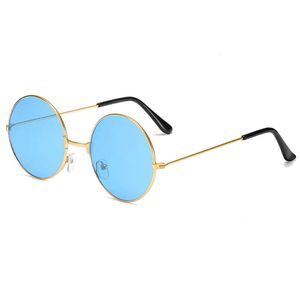 Lunettes de soleil classiques de styliste pour hommes et femmes, lunettes de soleil rondes, tendance éblouissante, monture ronde, lentilles colorées, lunettes de protection UV400