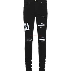 Designer Clothing Amires Jeans Denim Pantalons Amies Store Tendance Marque Jeans Hommes Distressed Ripped Skinny Motocycle Biker Rock Hip hop Pantalon Mode Pantalon droit am