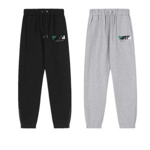 Ropa de diseñador Pantalón casual Trendy Trapstar Verde Negro Gris Toalla blanca Pantalones casuales bordados para hombres Mujeres Parejas Pantalones sueltos más pantalones de terciopelo