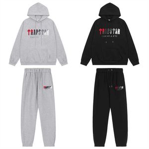 Ropa de diseñador Moda Chándal Sudadera con capucha Trendy Trapstar Red Grey Toalla bordada Plucked High Street Conjunto informal para hombres Mujeres en otoño Invierno Ropa deportiva