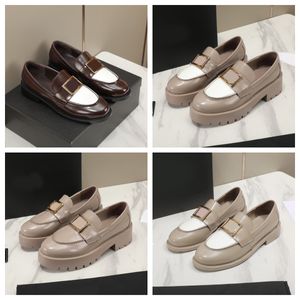 Designer Confort Monolith Brossé Femmes Mocassins Plate-forme élévatrice de luxe Petites chaussures d'entraînement en cuir brillant pour femmes Brevet Oxford Chunky Baskets Taille 35-40