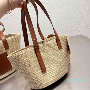 Diseñador - Cross Body bag marca L Estilo de vacaciones pequeño Lafite paja Crochet hogar elefante portátil hombro tote compras bolso grande mujer