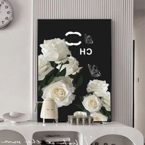 Peinture décorative de créateur INS fleur lettre Logo magasin de vêtements peinture décorative chambre salon peinture de bureau peut être placé accroché décoration de la maison