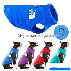 Designer Dog Vêtements Polaire Gilet Pull Pluvier Chaud La Veste Pour Animaux De Compagnie Doggy Avec Laisse O-Ring Vêtements De Chiot Par Temps Froid Pour Petit Dhunk