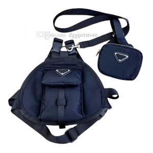 Sac à dos pour chien de créateur avec laisses, ensemble de voyage, camping, randonnée, sac à dos en nylon pour chien, sac à dos et sacoche pour chien, adapté aux chiots et petits chiens, noir K14