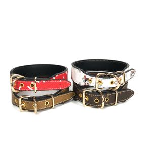 Collar de perro de diseño cuerda de tracción marrón logotipo clásico estampado cuero perro y gato mascota Correas collar herramienta para caminar para perros de lujo Collar ajustable