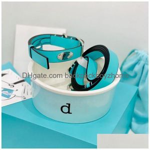 Designer Dog Collars Leash Set Brand Bowl For Small Medium Dogs Soft Leather Collar Breathable Heavy Duty Pet Chain With Adjustable Me Dh8Bu
