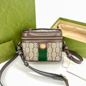 Diseñador Double G Mini Maquillaje Neceser Organizador Mujer Hombre Marmont Diseñador Hombro Cuero genuino Lujo Crossbody Embrague Cosmético Bolsos Bolsos de embrague