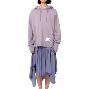 Robe de créateur rétro pull personnalisé avec volants en patchwork et faux ensemble de deux pièces de jupe longue irrégulière, vêtements de créateur pour femmes violet taro