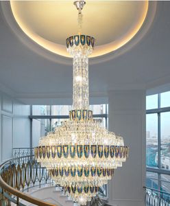 Designer Duplex Gebouw Lichte Kroonluchter Luxe Postmoderne Lege Woonkamer High-End Hotel Engineering Kristallen Lamp
