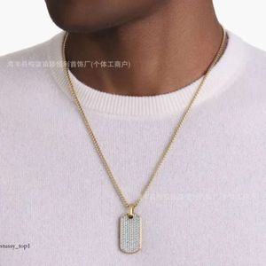 Designer Dy Luxury Top Quality Dy Collier Quality Gift For Girl Desinger David Yurma Jewelry Classic Chain Design Popular Full Diamond Tag Pendant 898