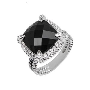 Designer DY Ring Luxe Top populaire 14MM câble carré bouton style anneau Accessoires bijoux haut de gamme Haute qualité mode Romantique Saint Valentin cadeau