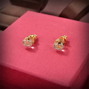 Pen de diseñador V logo Stud Earing Luxury Women Fashion Hoop Jewelry Charmito Crystal Pearl Earring Jeweler Mujer regalos KSJ