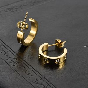 Boucles d'oreilles de créateurs Bijoux de mode Cadeaux Boucles d'oreilles C lettre Femmes minuscules boucles d'oreilles en or rose boucle d'oreille pour les femmes fête de mariage boucle d'oreille girt