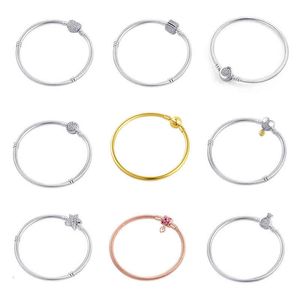 Bracelet européen de styliste, chaîne serpent, rond, cœur, feuille, Clip pour femmes et hommes, accessoires de bijoux, Kit de marquage