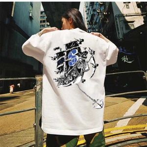 Diseñador de ropa de moda Camisetas de hip hop Camisetas de rock Sta Trendy Skull Pirate Boat American Loose Camiseta de manga corta Camiseta de verano de algodón High Street para hombres y mujeres