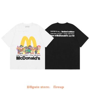 Designer de roupas de moda Mens Tees Camiseta Cpfm x Mcdonald's Cacus Jack Co Br ed Family Photo Foam Impresso T-shirt de manga curta