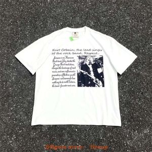 Diseñador Ropa de moda Camisetas para hombre Camiseta Nirvana B Cobain Retrato Kurt Tinta blanca Impresión directa a chorro Vtg High Street Camiseta suelta de manga corta