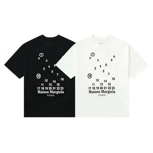 Designer Vêtements de mode T-shirts pour hommes T-shirt Margiela Mm6 Été Nouveau Bullet Screen Impression numérique Couple Lâche T-shirt à manches courtes