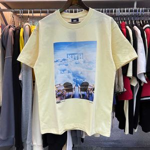 Vêtements de mode de créateurs T-shirts T-shirts La marque américaine à la mode Kith New York Store limite la vie que les nuages aspirent dans le ciel Pur coton Casual Manches courtes 2023