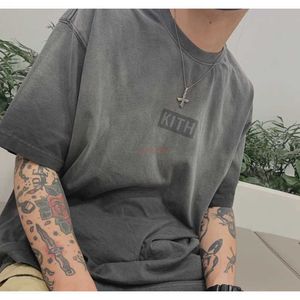 Diseñador de ropa de moda Camisetas Camisetas Sa Kith Ksubi Tate Co Branded Box Lavado con agua pesada Camiseta de manga corta para hombres y mujeres Desgastado algodón Ropa de calle Ropa deportiva Para