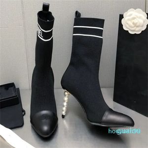 Diseñador - zapatos de moda calcetines elásticos estampados multicolores botas de mujer