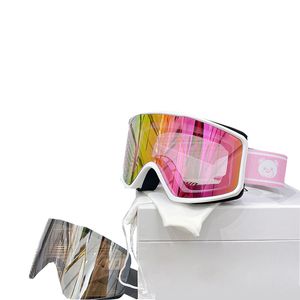 Miroirs de ski de mode de créateur pour hommes et femmes Miroirs de ski magnétiques à double lentille de haute qualité Luxe haut de gamme 3 couleurs en option Boîte d'emballage haut de gamme