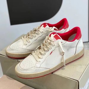 Diseñador de moda super estrella italia dorado vintage pareja zapatillas de deporte zapatos ballstar lentejuelas clásico blanco rojo do -viejo calzado casual sucio