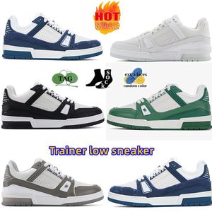 Designer Fashion Trainer low Sneaker intage Calzado casual Virgils abloh Cocodrilo en relieve colores brillantes Gris Marrón Blanco Verde piel de becerro Francés Ablohs zapato para hombre