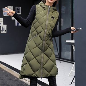 Designer Fashion Women's Gilets Sweats à capuche Veste Manteau Classique Femme Manteaux Coton Gilet Automne Hiver Long Coréen Débardeur Grand Épaissi Manteau À Capuchon Survêtement Parkas