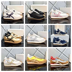 Diseñador Flow Runner Genuine Leather Leede Shopging Shoes Men Nylon Baube de goma de las zapatillas de deporte de la mejor calidad